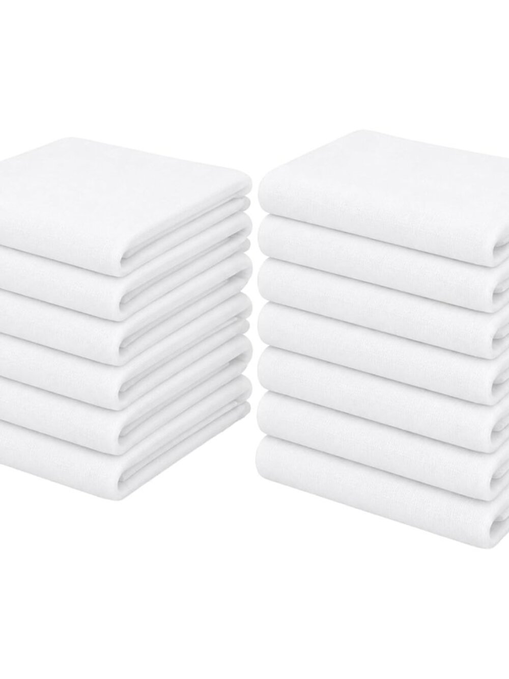 Flour Sack Dish Towels for Embroidery, White, 13-Pack